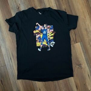 Under Armour Black Tee with Colorful basketball Graphic Stephen Curry